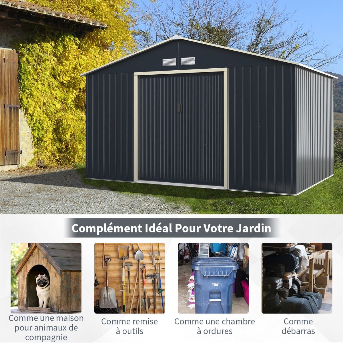 Abri de Jardin Métal 10,85 m²