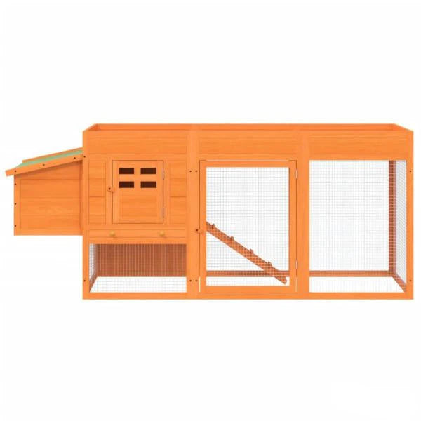 Poulailler en bois massif de pin 204 x 50 x 84 cm