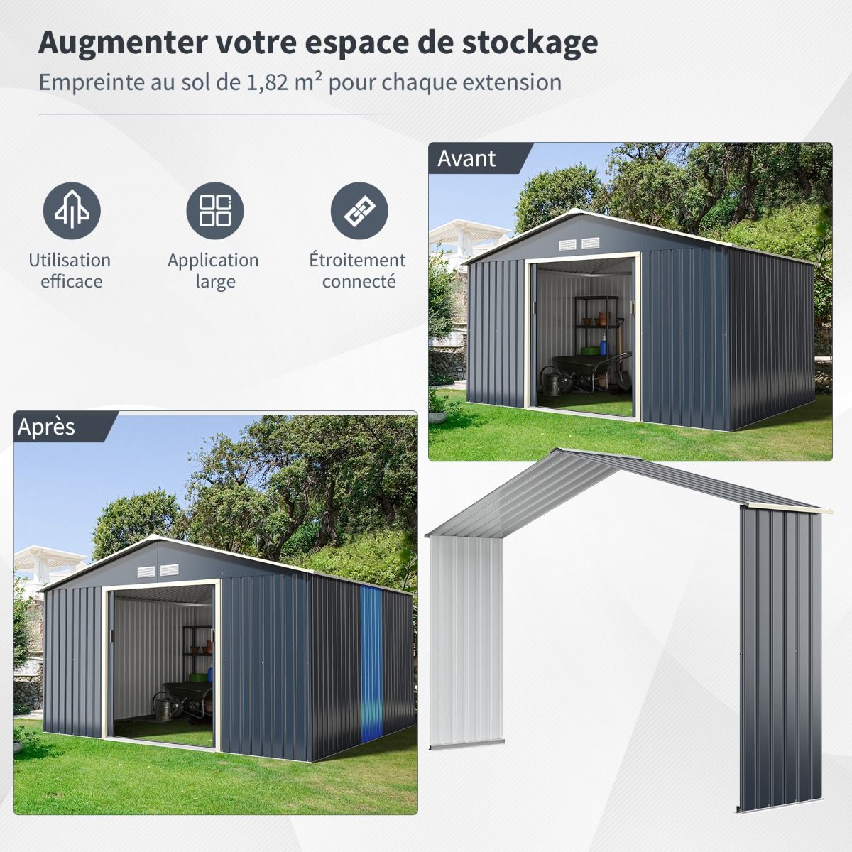 Abri de Jardin Métal 10,85 m²