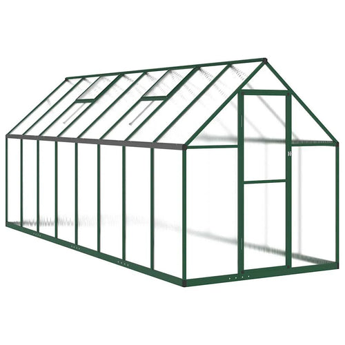 Serre en aluminium verte 445x169x195 cm avec cadre de base