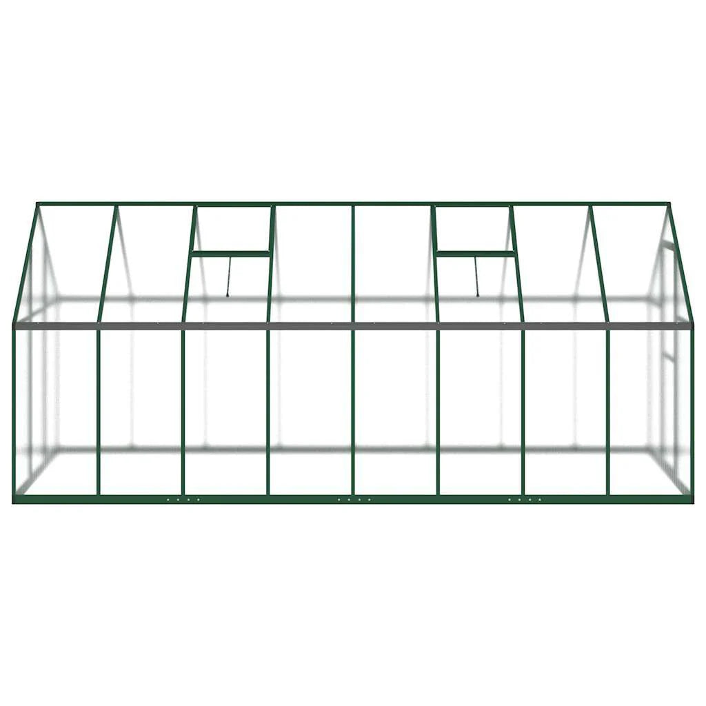 Serre en aluminium verte 445x169x195 cm avec cadre de base