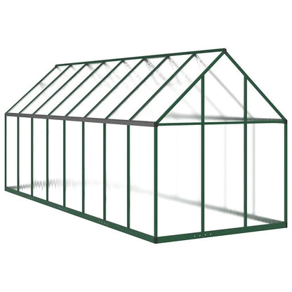 Serre en aluminium verte 445x169x195 cm avec cadre de base